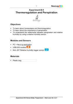 Thermoregulation and Perspiration B-9