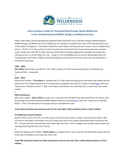 Costs Continue to Rise for Proposed Road through Alaska