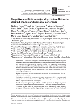 Cognitive conflicts in major depression: Between desired change