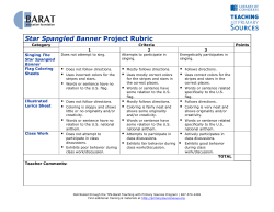 Star Spangled Banner Project Rubric