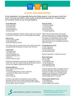 ALCOHOL-FREE DRINK RECIPES At any celebration, but