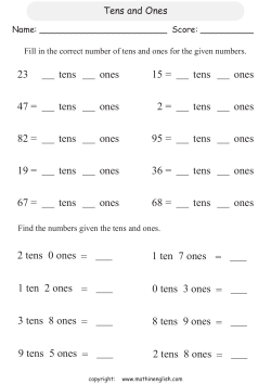 23 tens ones 15 = tens ones 47 = tens ones 2