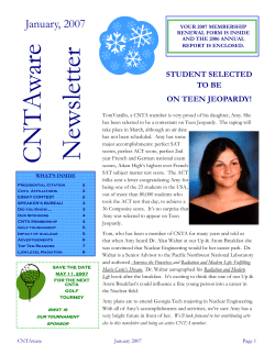 January 2007 - Citizens for Nuclear Technology Awareness