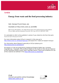 Energy from waste and the food processing industry - CLoK