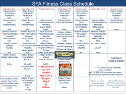 Fitness Schedule - Silverado Resort and Spa