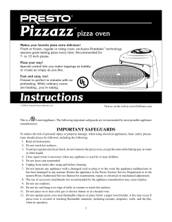 Pizzazz pizza oven