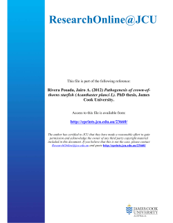 Pathogenesis of crown-of-thorns starfish (Acanthaster planci L)