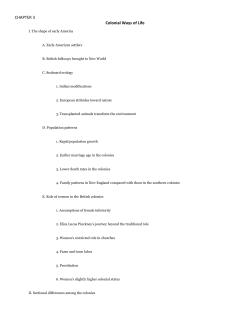 CHAPTER 3 Colonial Ways of Life