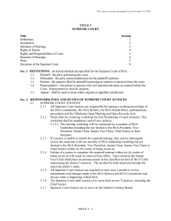 Title III: Supreme Court - Student Government Association
