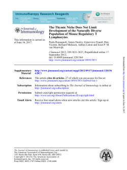 Lymphocytes Population of Mouse Regulatory T Development of the