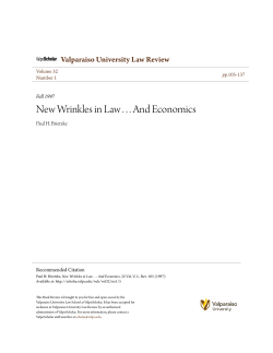 New Wrinkles in Law . . . And Economics