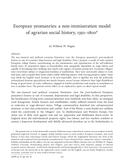 European yeomanries: a non-immiseration model of agrarian social