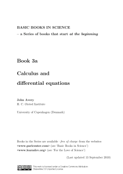 Book 3a Calculus and differential equations