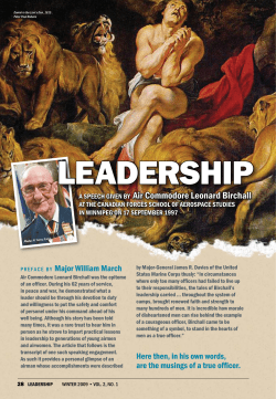 Leadership: A Speech by Air Commodore Leonard Birchall