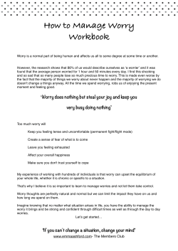 How to manage worry workbook