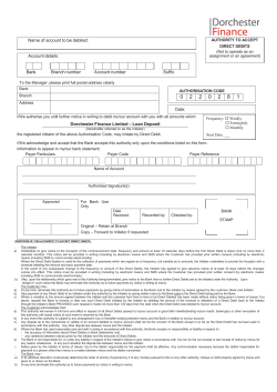Account details: Branch number Account number Suffix Date