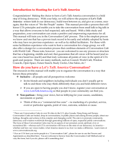 How do you have a Let`s Talk America Conversation?