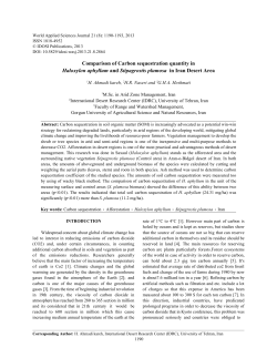Comparison of Carbon sequestration quantity in Haloxylon aphyllum