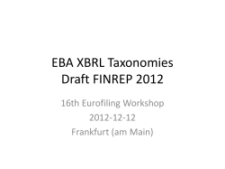 Draft FINREP 2012 taxonomy