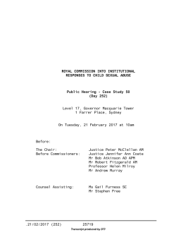 Transcript (Day 252) - Royal Commission into Institutional