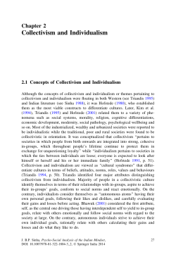 Collectivism and Individualism