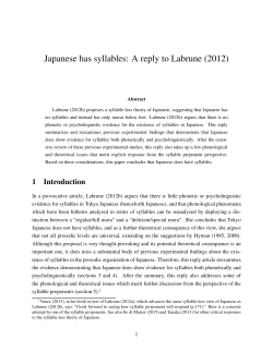 Japanese has syllables: A reply to Labrune (2012)