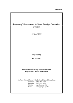 Systems of Government in Some Foreign Countries: France