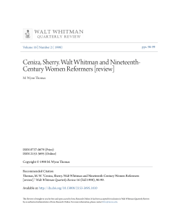 Ceniza, Sherry. Walt Whitman and Nineteenth