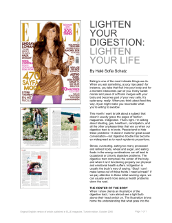 lighten your digestion: lighten your life