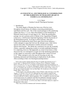 An Exegetical and Theological Consideration of the Hardening of