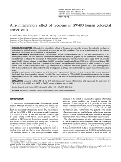 Anti-inflammatory effect of lycopene in SW480 human colorectal
