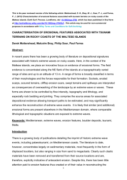 1 CHARACTERISATION OF EROSIONAL FEATURES
