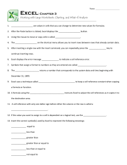 Excel: Chapter 3