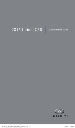 2015 Infiniti Q50 | Quick Reference Guide