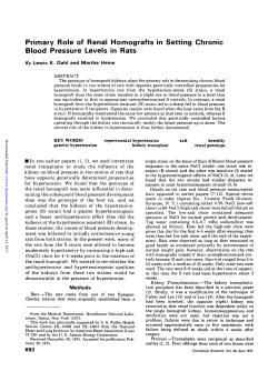 Primary Role of Renal Homografts in Setting
