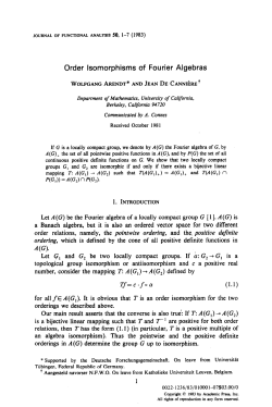 Order lsomorphisms of Fourier Algebras