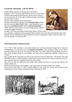Charles Dickens (1812-1870) The Industrial Revolution