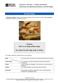 Electricity and lightning: aircraft design - worksheet