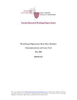 Faculty Research Working Papers Series