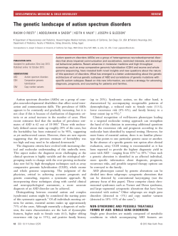 The genetic landscape of autism spectrum disorders