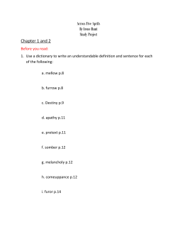 Across Five Aprils By Irene Hunt Study Project Chapter 1 and 2