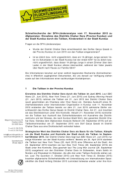 Einnahme des Distrikts Chahar Dara (Provinz Kunduz