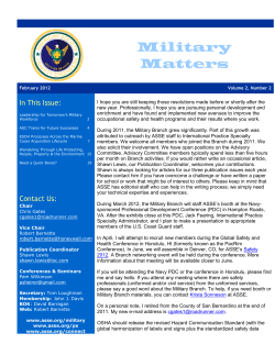Military Matters - American Society of Safety Engineers
