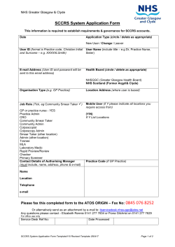 SCCRS System Application Form