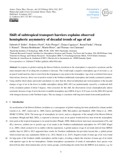 Shift of subtropical transport barriers explains observed hemispheric