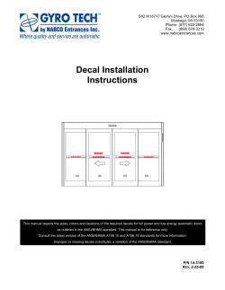 Decal Installation Instructions