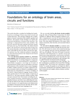 Foundations for an ontology of brain areas, circuits and functions