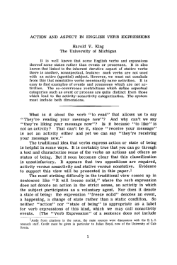 ACTION AND ASPECT IN ENGLISH VERB EXPRESSIONS