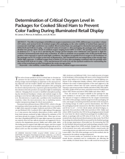 Determination of Critical Oxygen Level in Packages