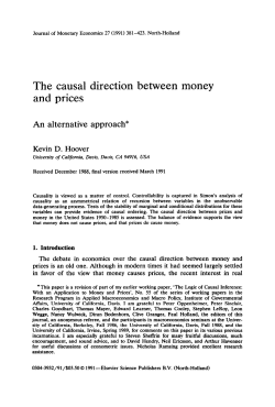 The Causal Direction Between Money and Prices: An Alternative